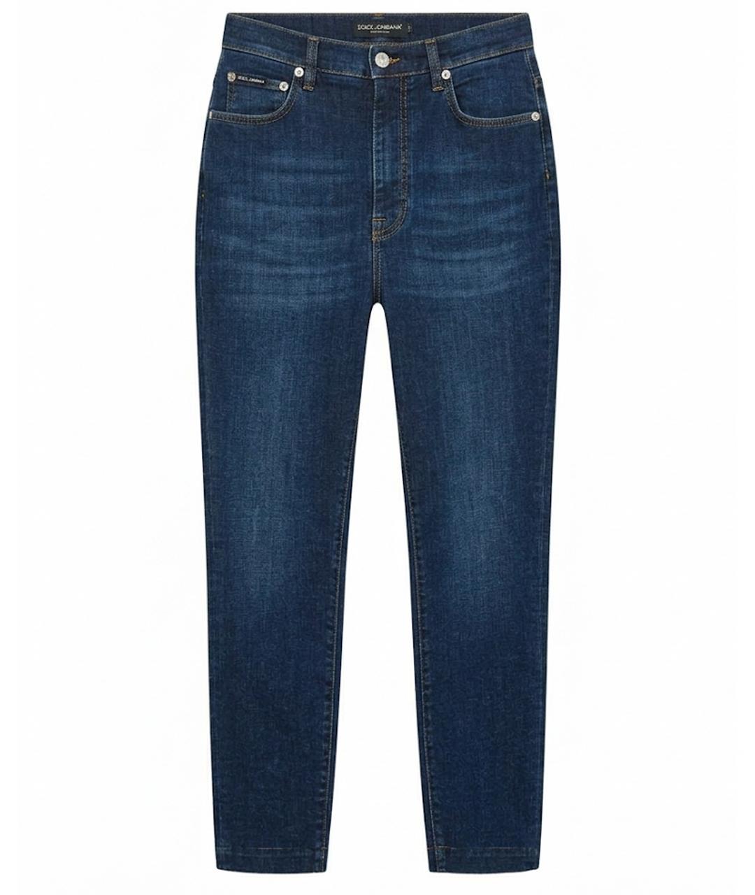 DOLCE&GABBANA Синие хлопко-эластановые джинсы слим, фото 1