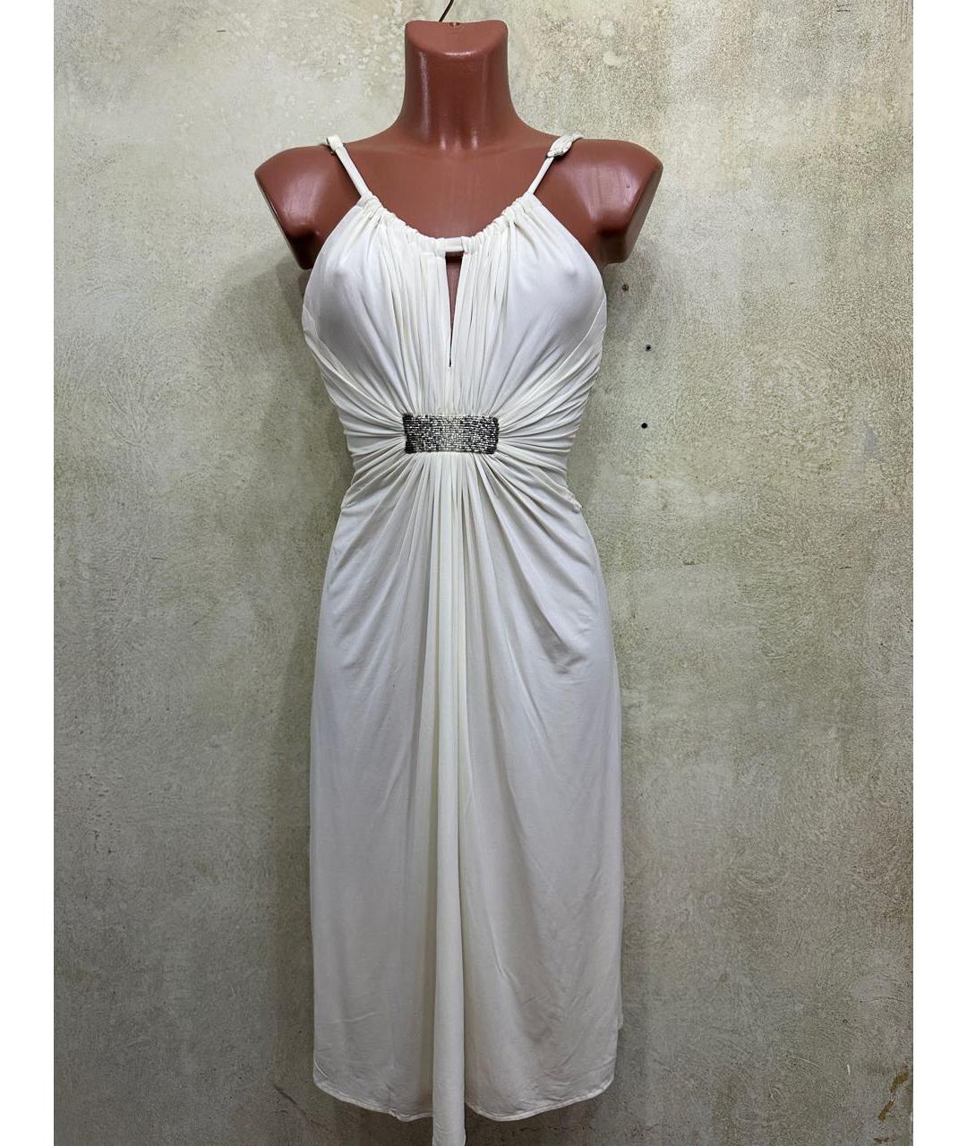 BCBG MAXAZRIA Белое ацетатное коктейльное платье, фото 9