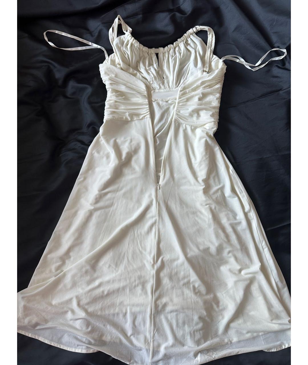 BCBG MAXAZRIA Белое ацетатное коктейльное платье, фото 7