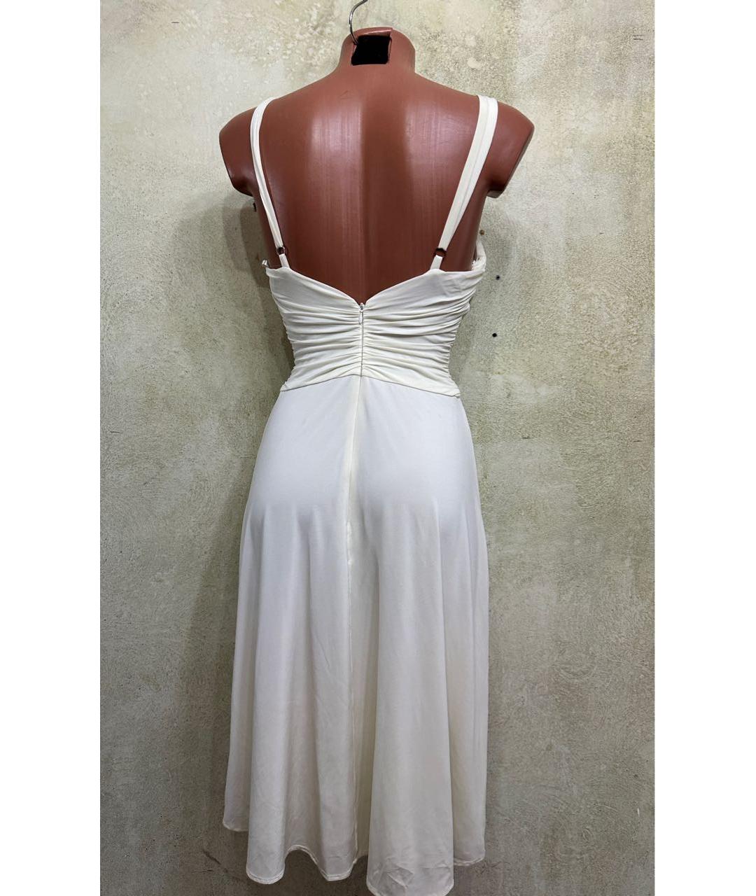 BCBG MAXAZRIA Белое ацетатное коктейльное платье, фото 2