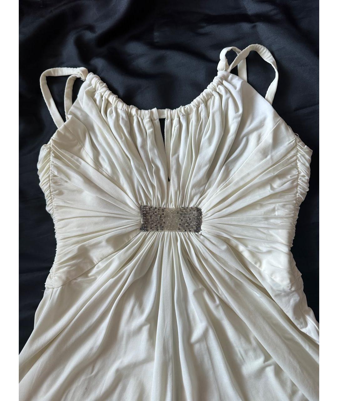 BCBG MAXAZRIA Белое ацетатное коктейльное платье, фото 6