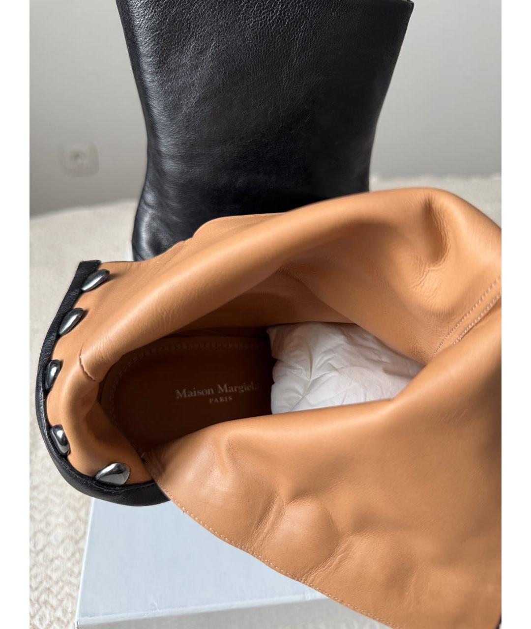 MAISON MARGIELA Черные кожаные ботильоны, фото 5