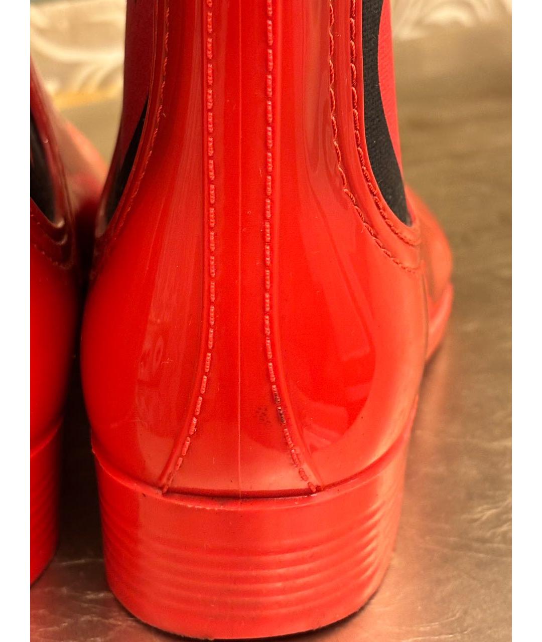 LOVE MOSCHINO Красные резиновые полусапоги, фото 7