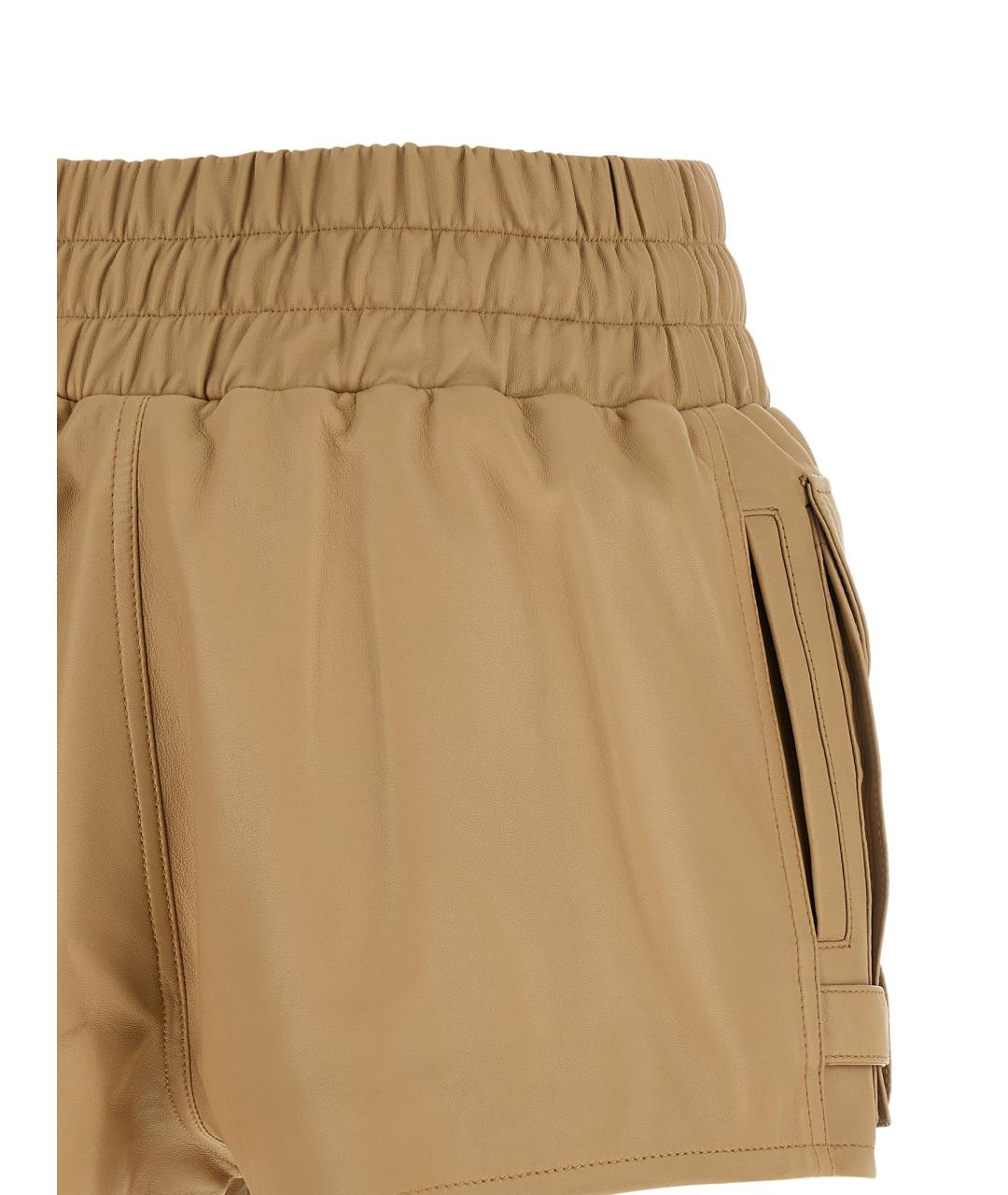 BALMAIN Бежевые кожаные шорты, фото 3