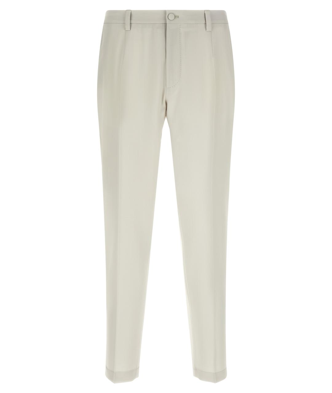 DOLCE&GABBANA Бежевые шерстяные повседневные брюки, фото 1