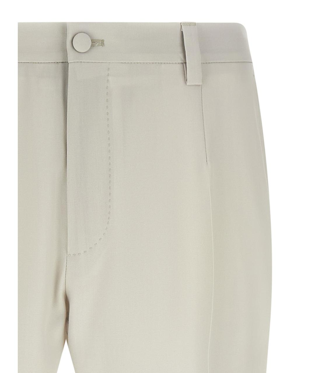 DOLCE&GABBANA Бежевые шерстяные повседневные брюки, фото 3