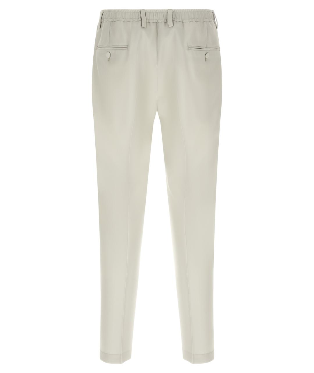 DOLCE&GABBANA Бежевые шерстяные повседневные брюки, фото 2