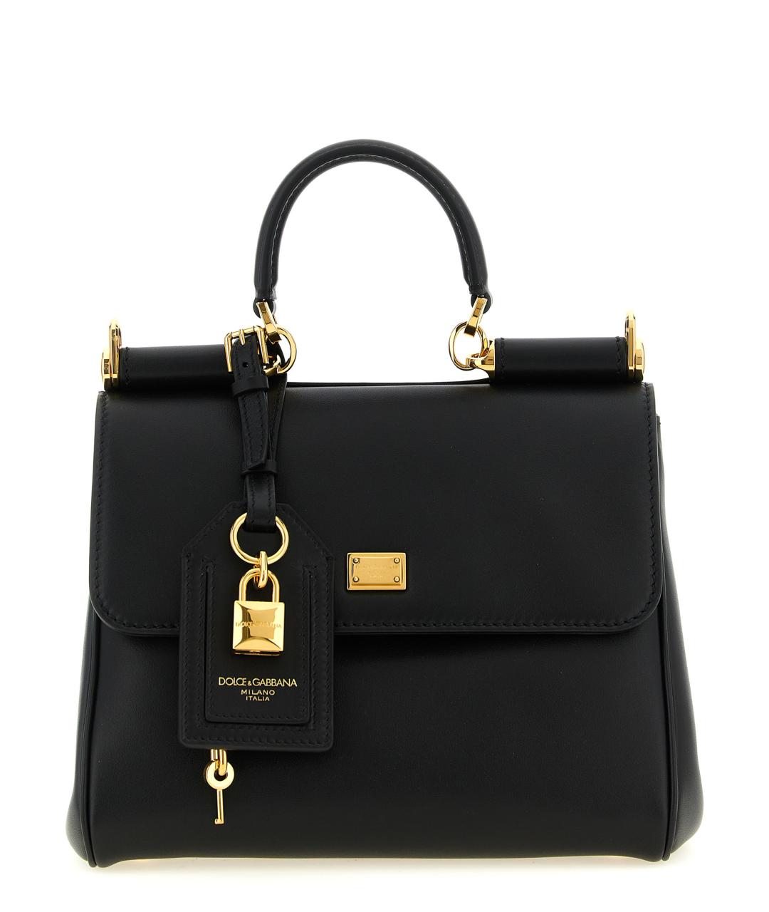 DOLCE&GABBANA Черная кожаная сумка через плечо, фото 1