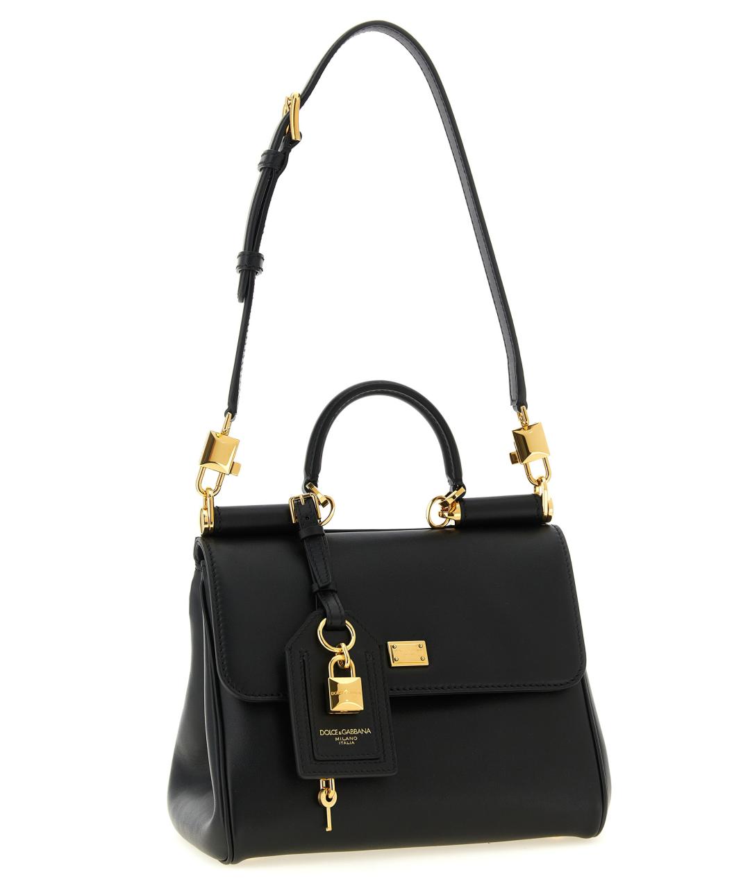 DOLCE&GABBANA Черная кожаная сумка через плечо, фото 3