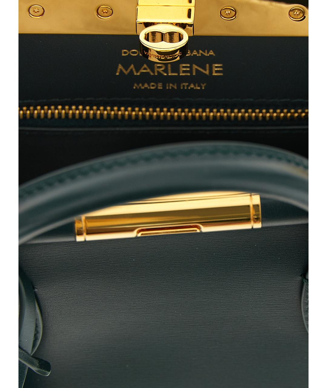 DOLCE&GABBANA Зеленая кожаная сумка тоут, фото 4