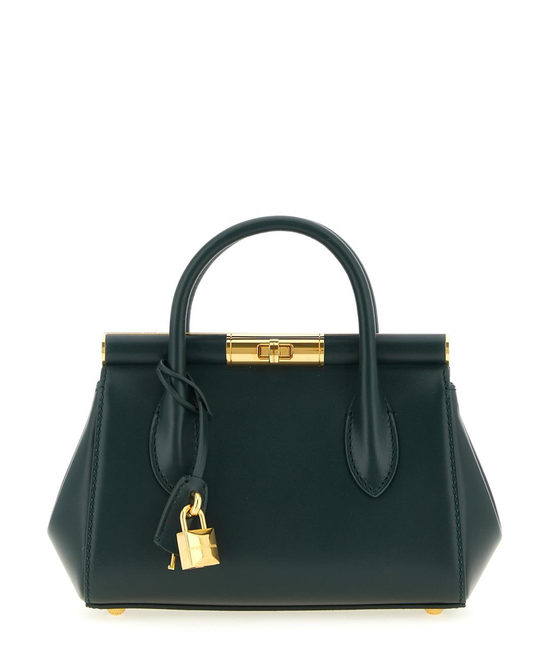 DOLCE&GABBANA Зеленая кожаная сумка тоут, фото 1