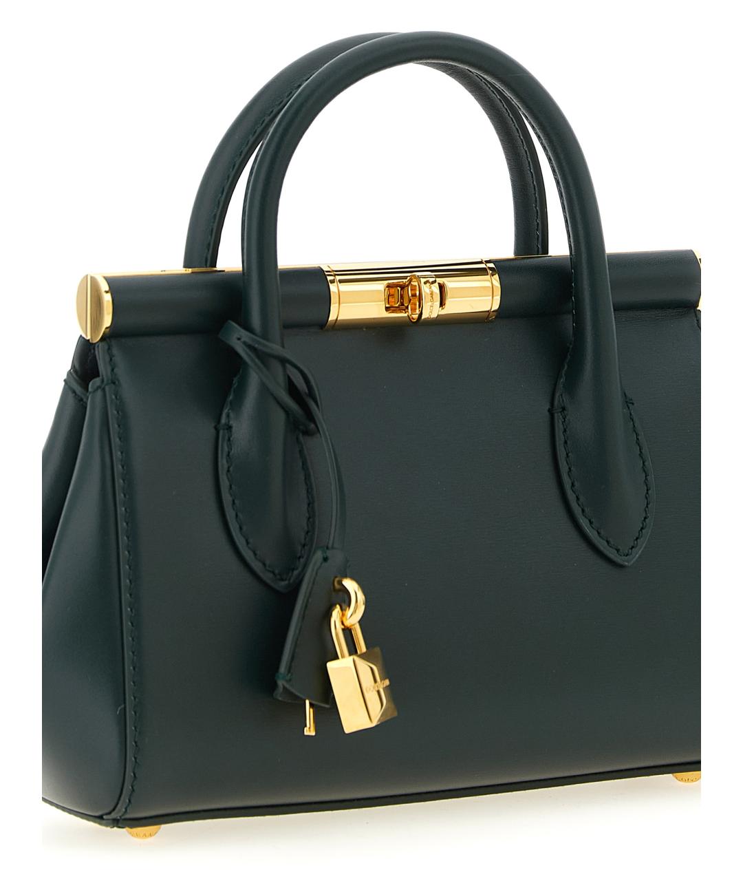 DOLCE&GABBANA Зеленая кожаная сумка тоут, фото 3