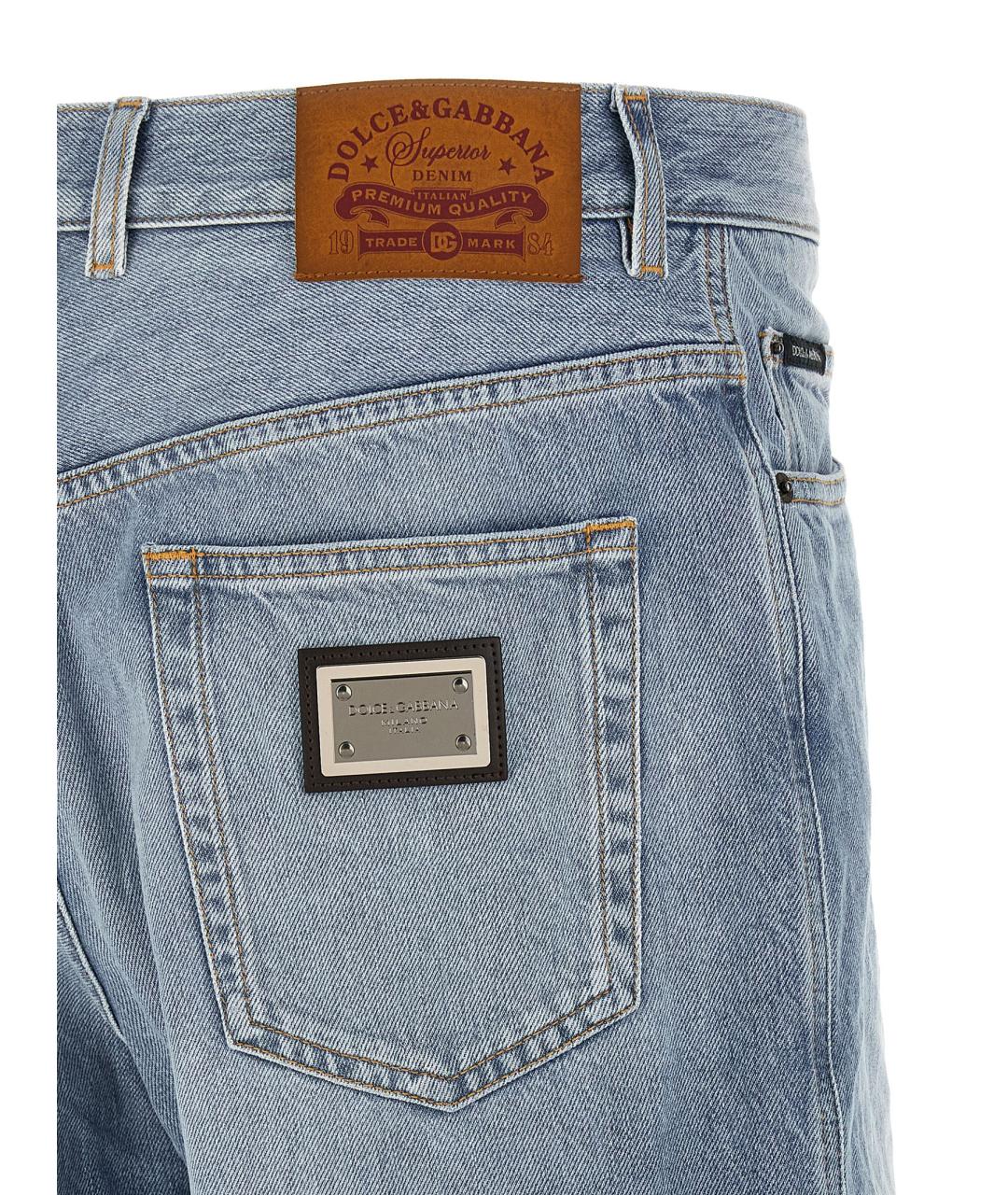 DOLCE&GABBANA Голубые хлопковые шорты, фото 4