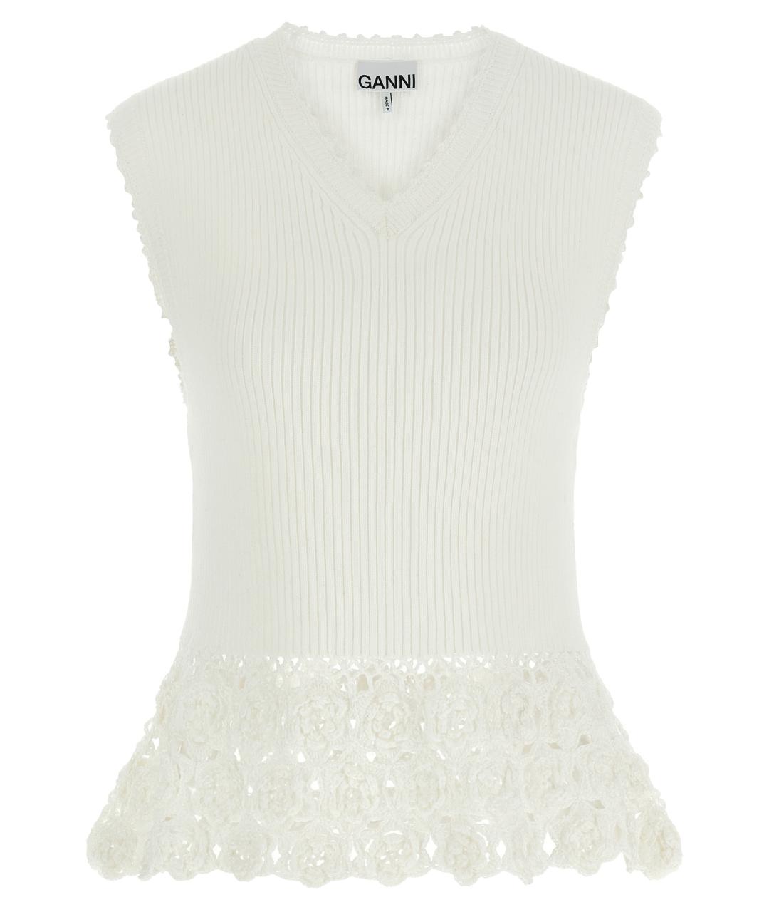 GANNI Белая хлопковая жилетка, фото 1