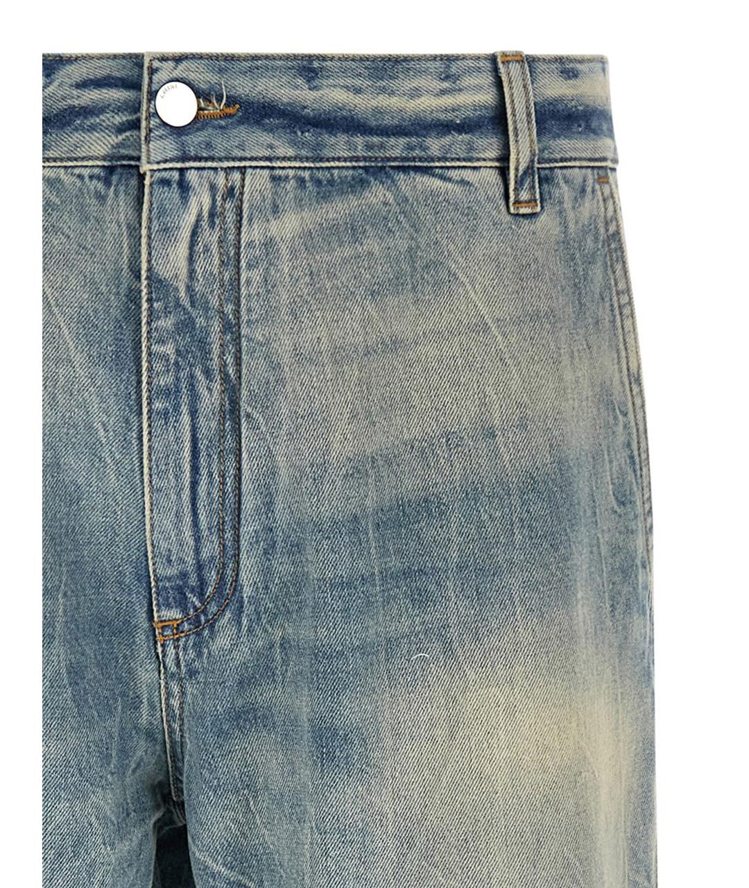 AMIRI Голубые хлопковые прямые джинсы, фото 3