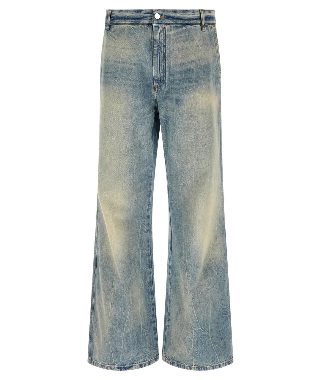 AMIRI Голубые хлопковые прямые джинсы, фото 1