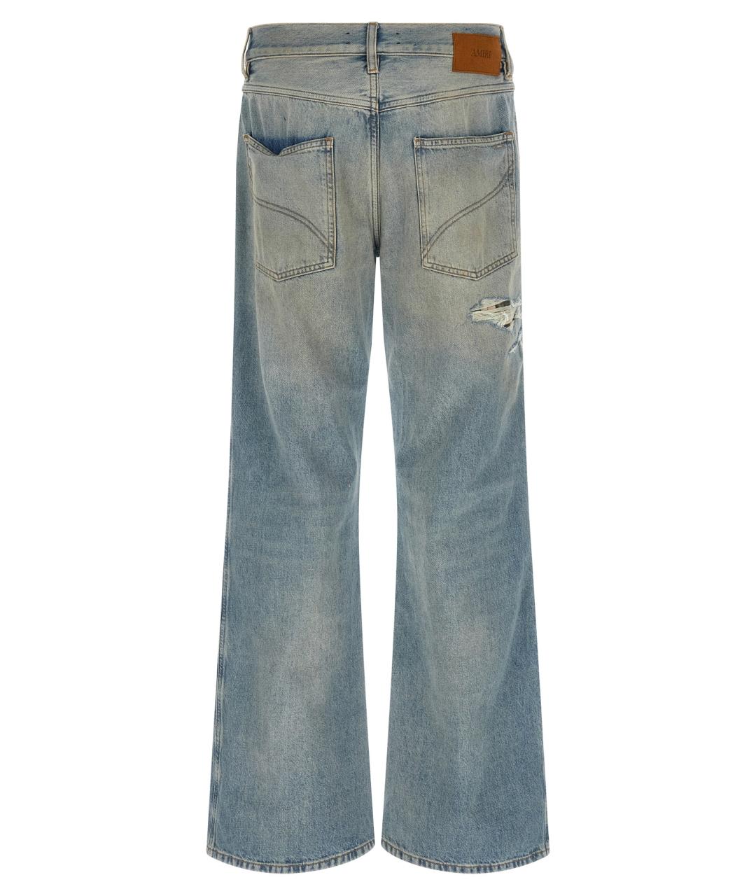 AMIRI Голубые хлопковые прямые джинсы, фото 2