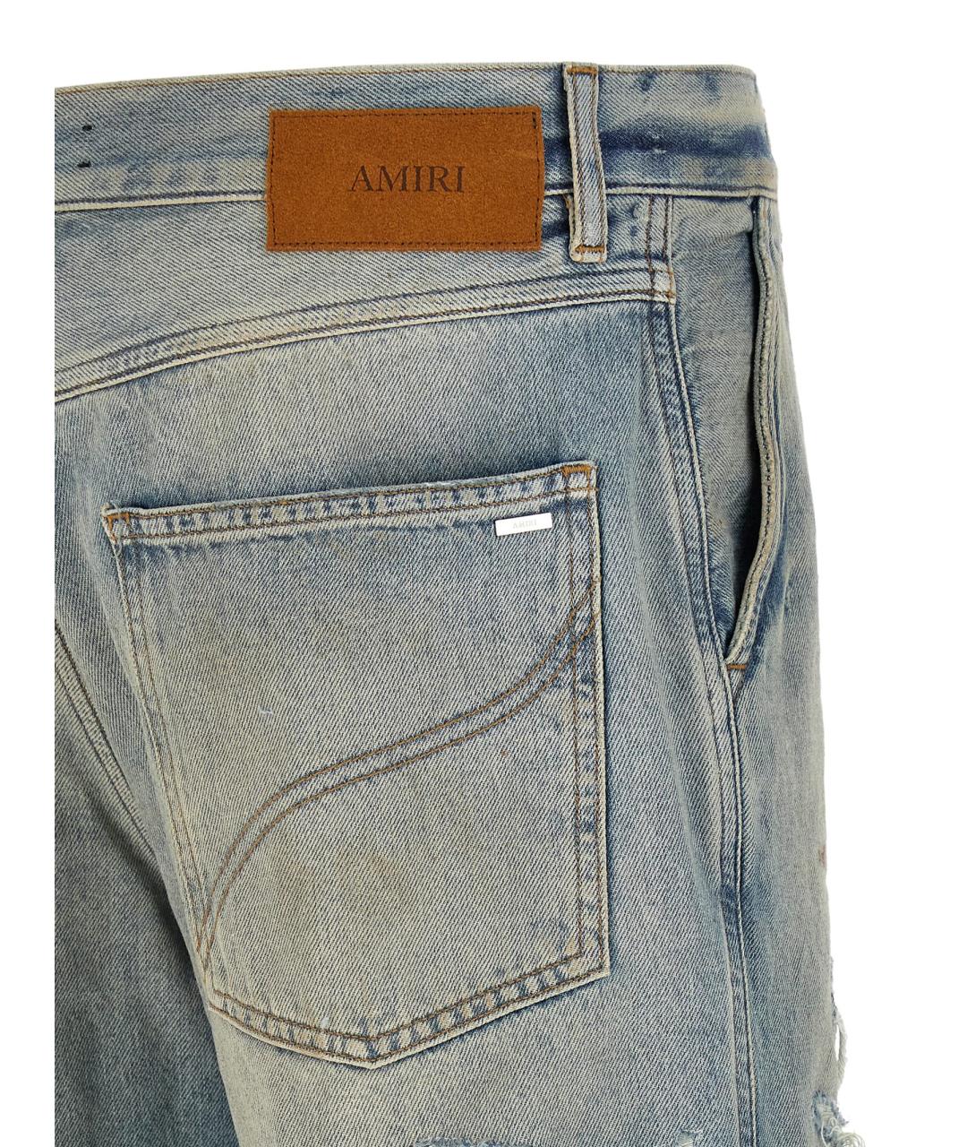 AMIRI Голубые хлопковые прямые джинсы, фото 4