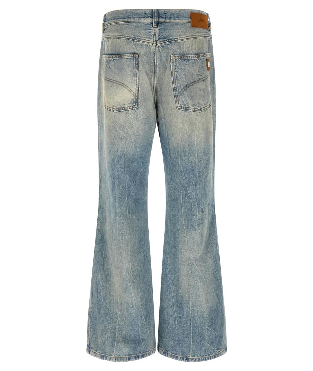 AMIRI Синие хлопковые прямые джинсы, фото 2
