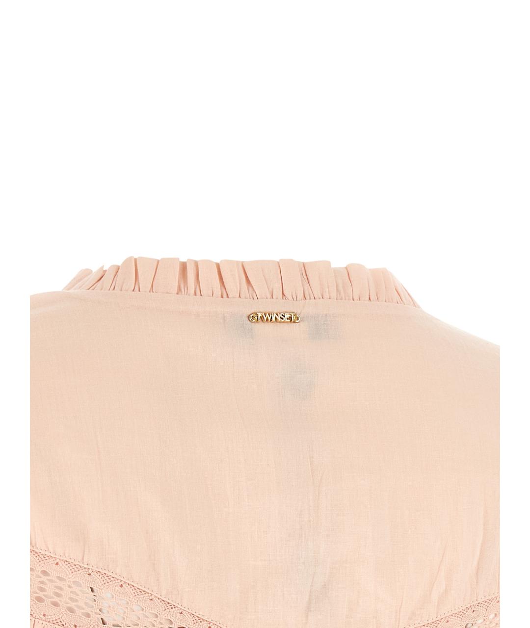 TWIN-SET Розовая хлопковая блузы, фото 4