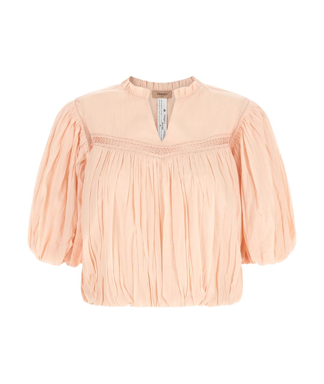TWIN-SET Розовая хлопковая блузы, фото 1