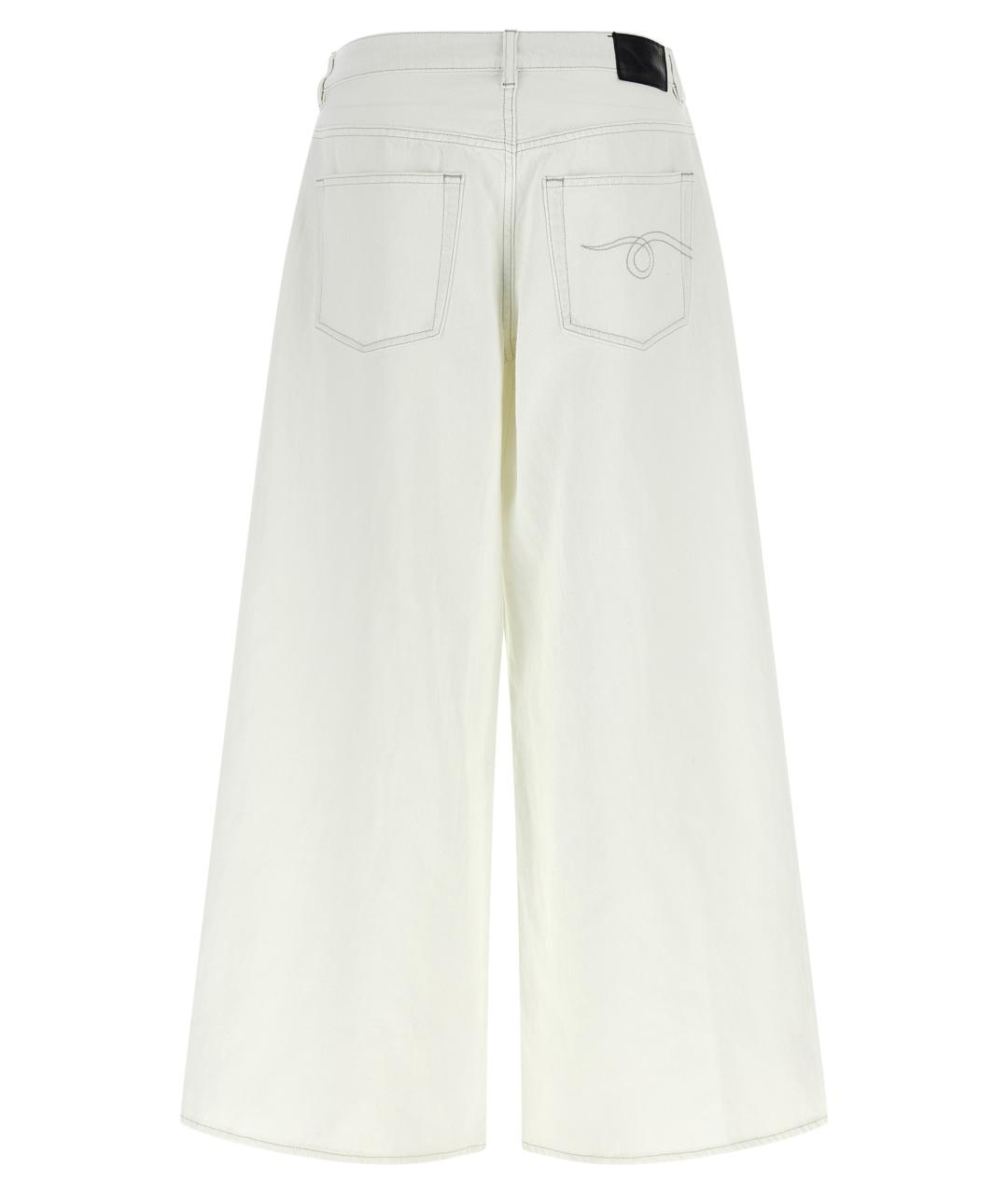 R13 Белые хлопковые прямые джинсы, фото 2