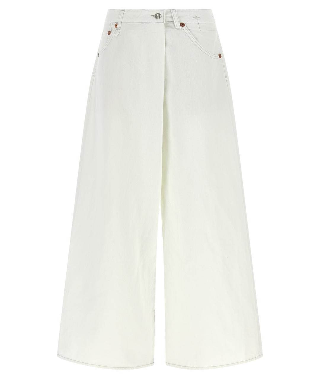 R13 Белые хлопковые прямые джинсы, фото 1