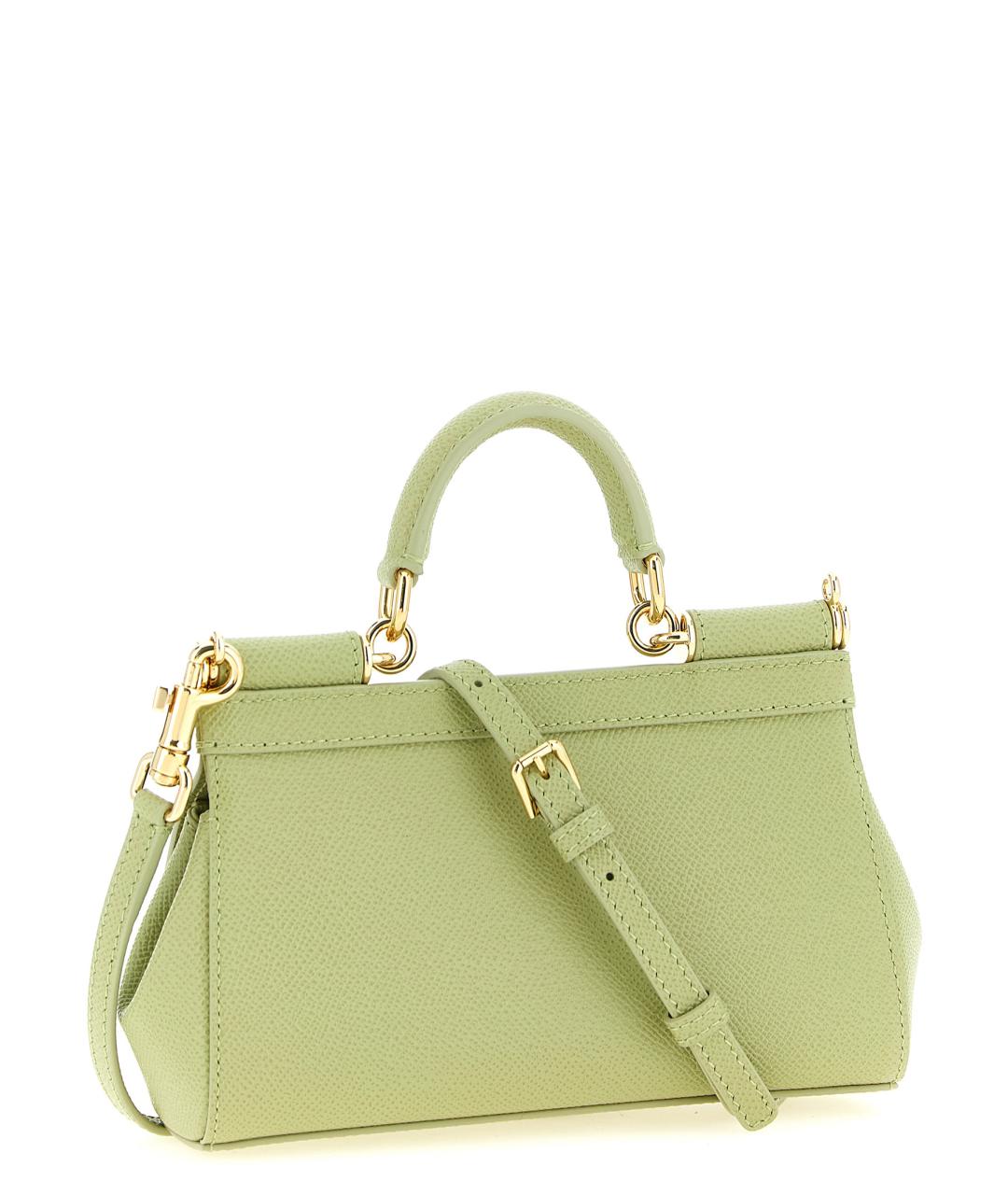 DOLCE&GABBANA Зеленая кожаная сумка через плечо, фото 2