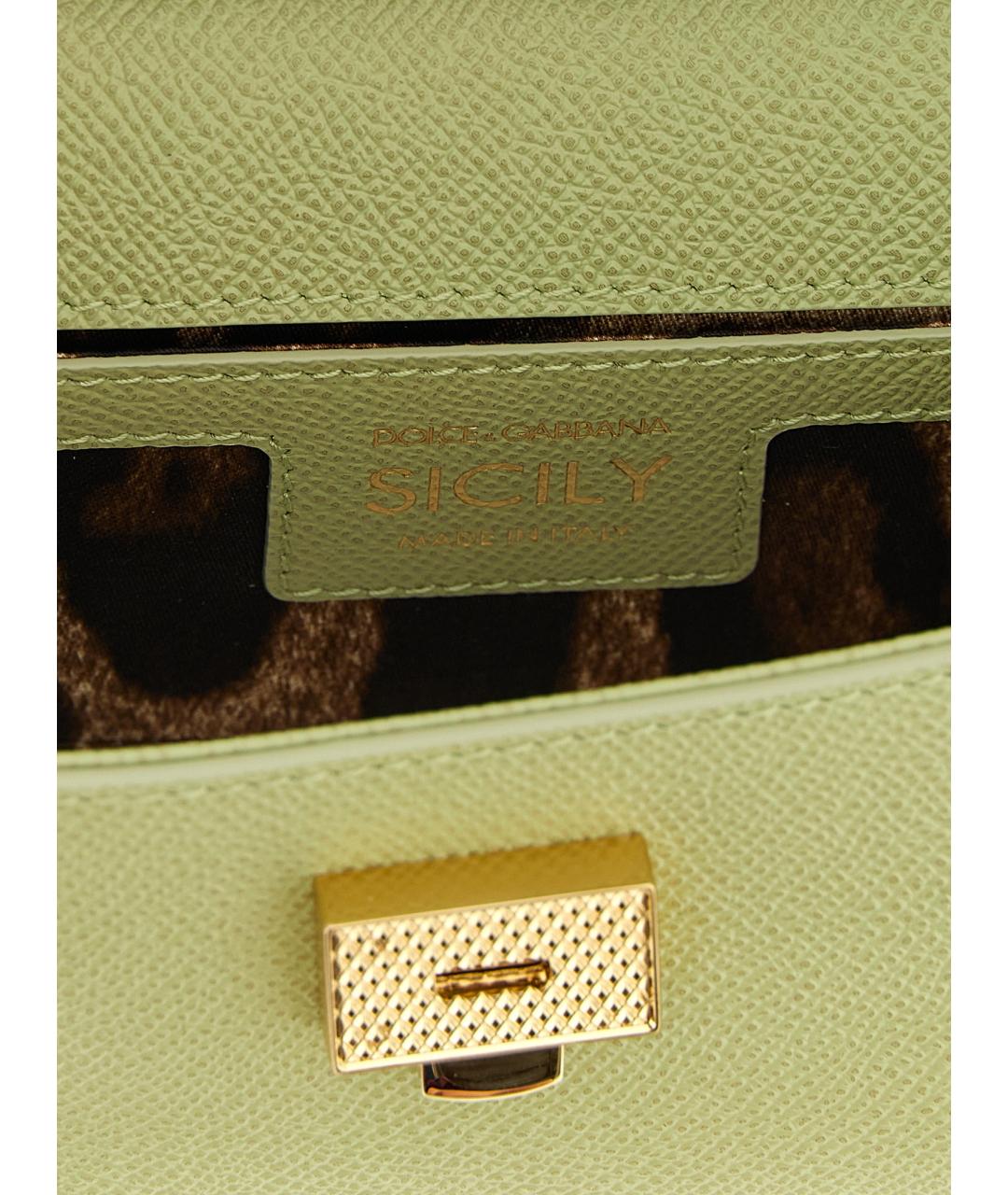 DOLCE&GABBANA Зеленая кожаная сумка через плечо, фото 4