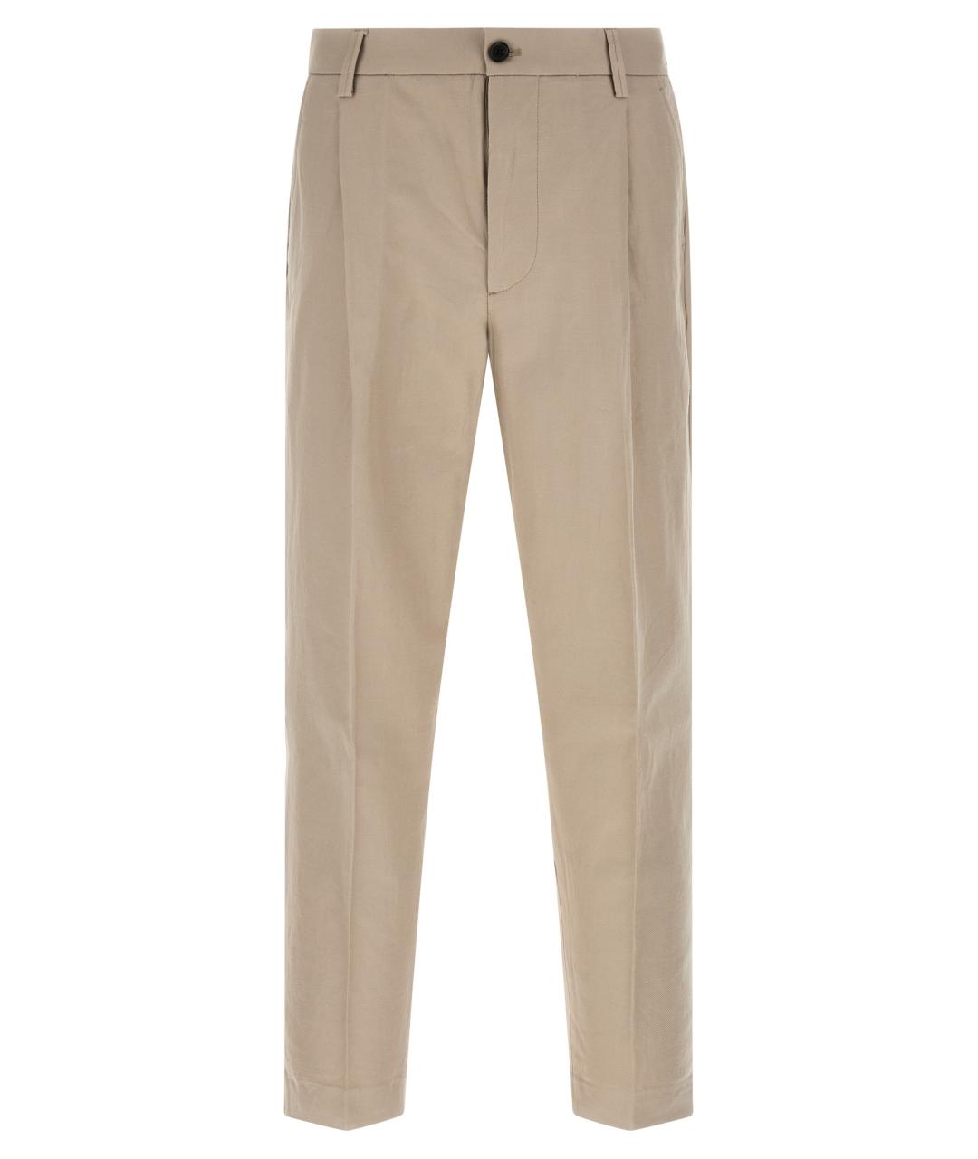 DEPARTMENT 5 Бежевые хлопковые повседневные брюки, фото 1