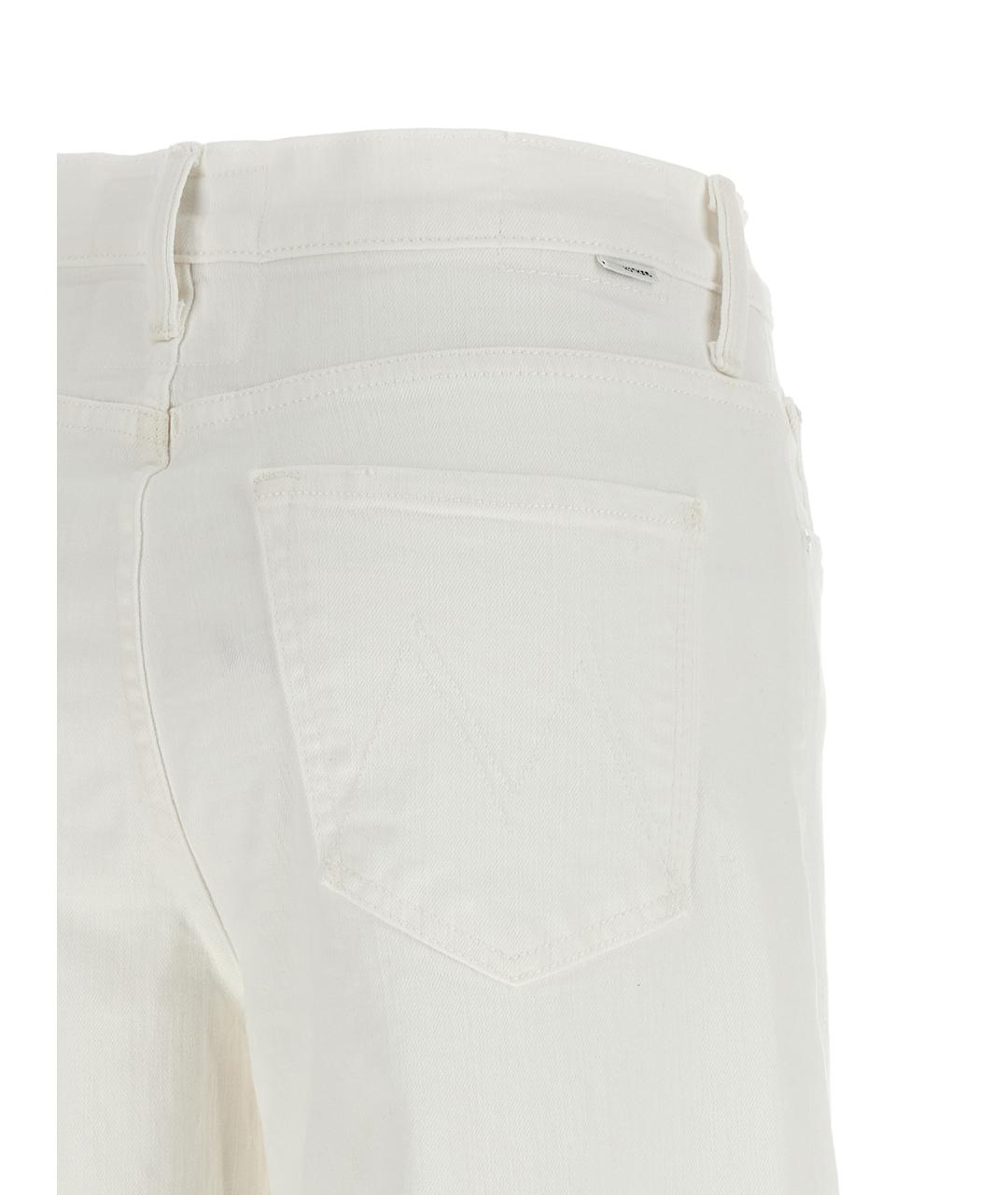 MOTHER Белые хлопковые прямые джинсы, фото 4