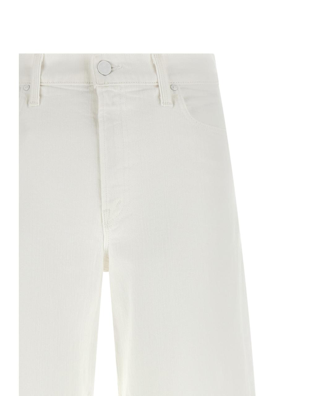 MOTHER Белые хлопковые прямые джинсы, фото 3