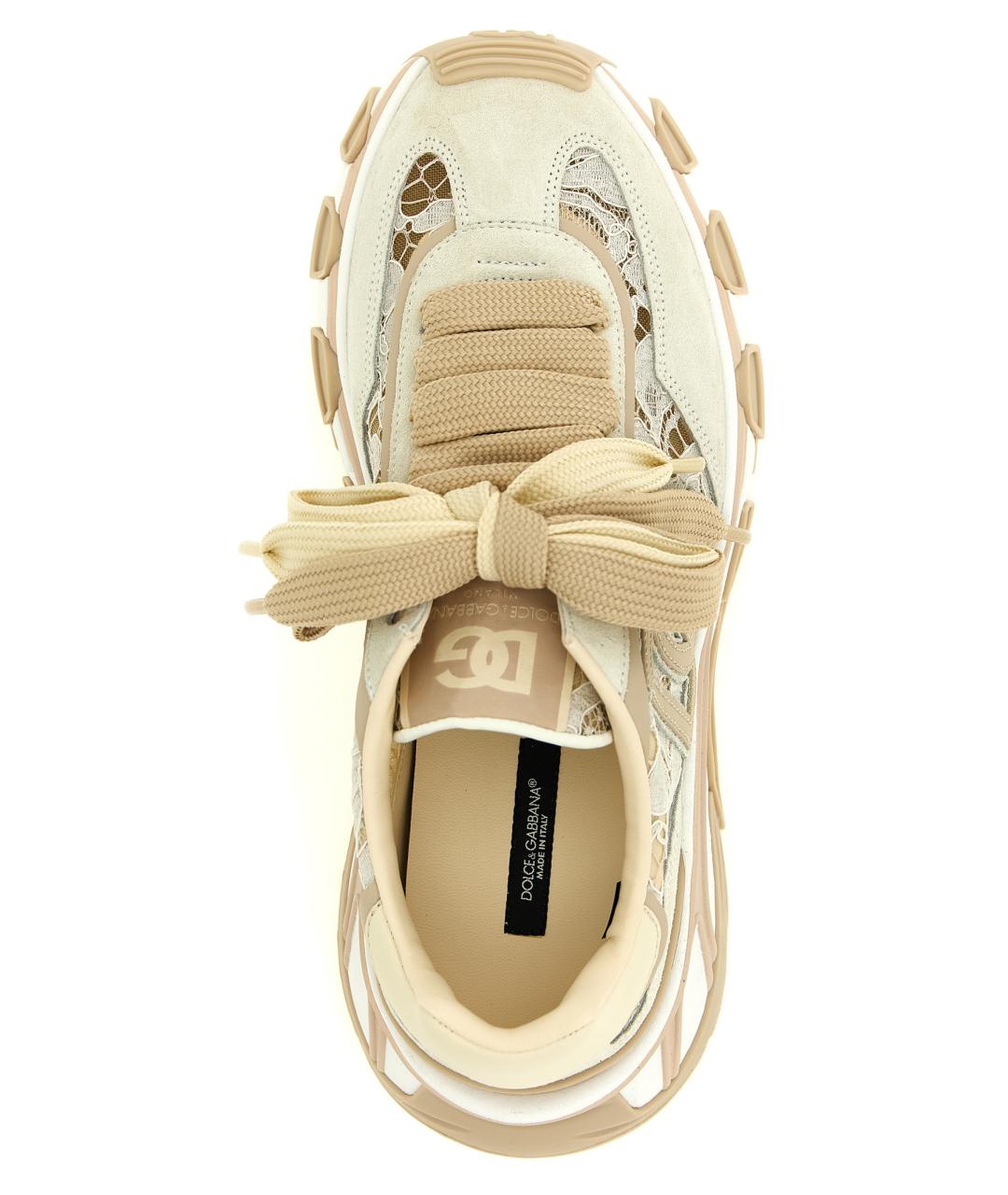 DOLCE&GABBANA Бежевые синтетические кроссовки, фото 4
