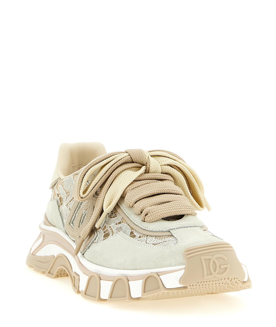 DOLCE&GABBANA Бежевые синтетические кроссовки, фото 2