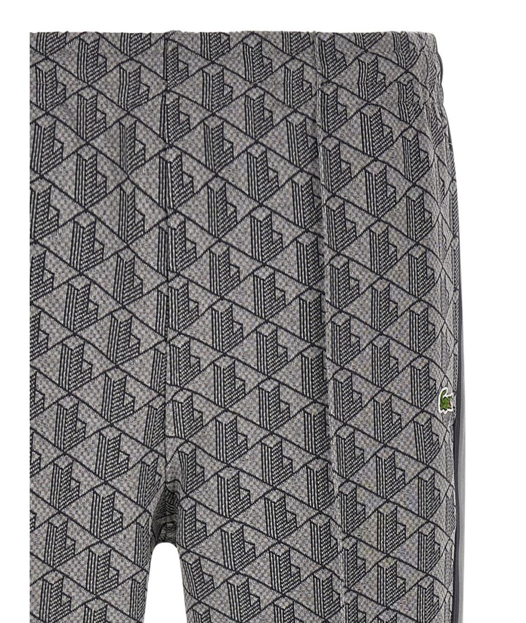 LACOSTE Серые полиэстеровые повседневные брюки, фото 3