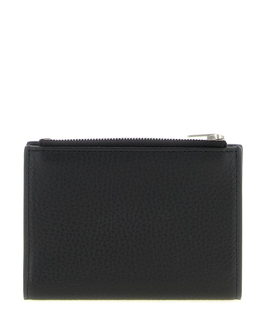 SAINT LAURENT Черный кожаный кошелек, фото 2