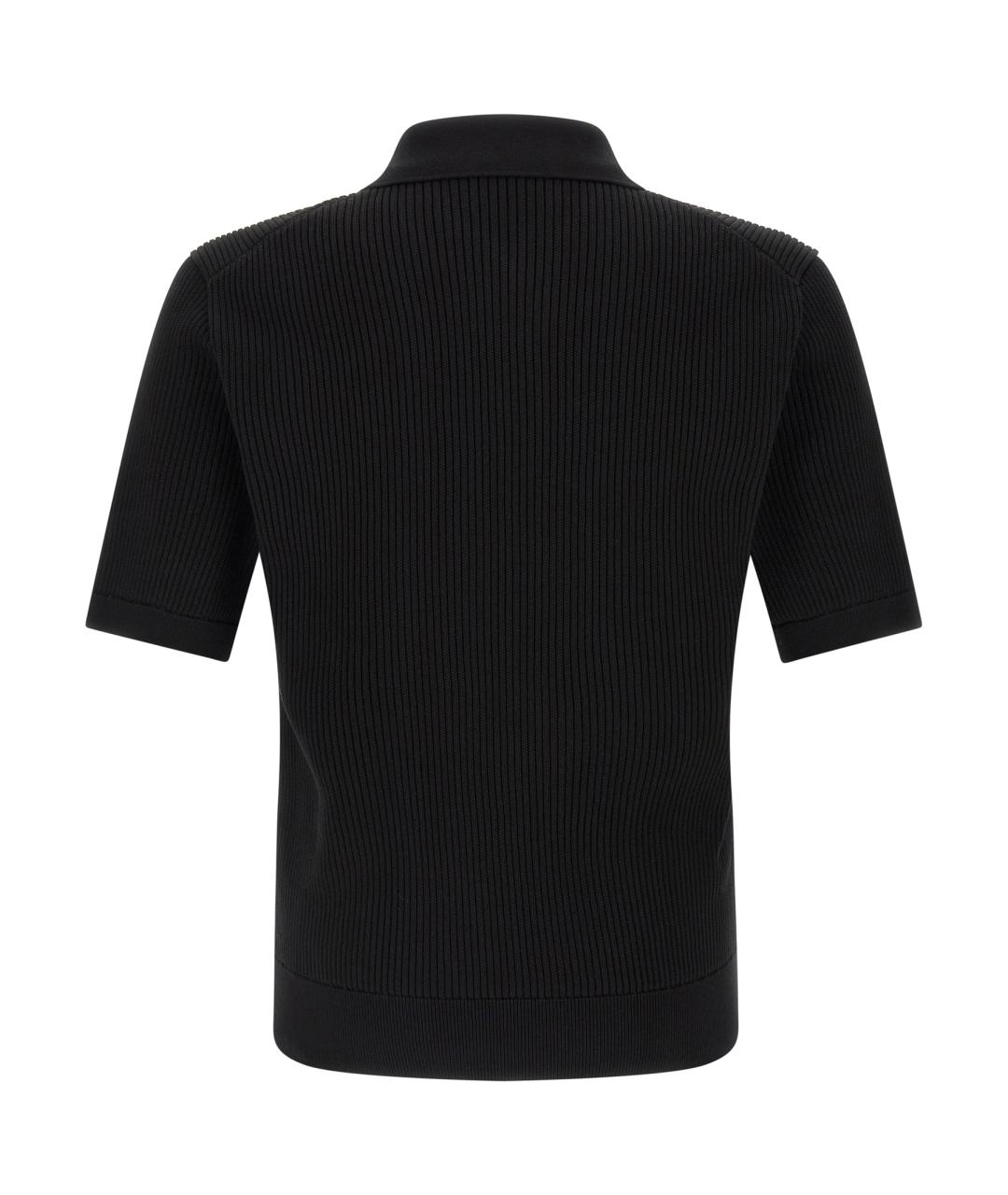 DOLCE&GABBANA Черное хлопковое поло с коротким рукавом, фото 2