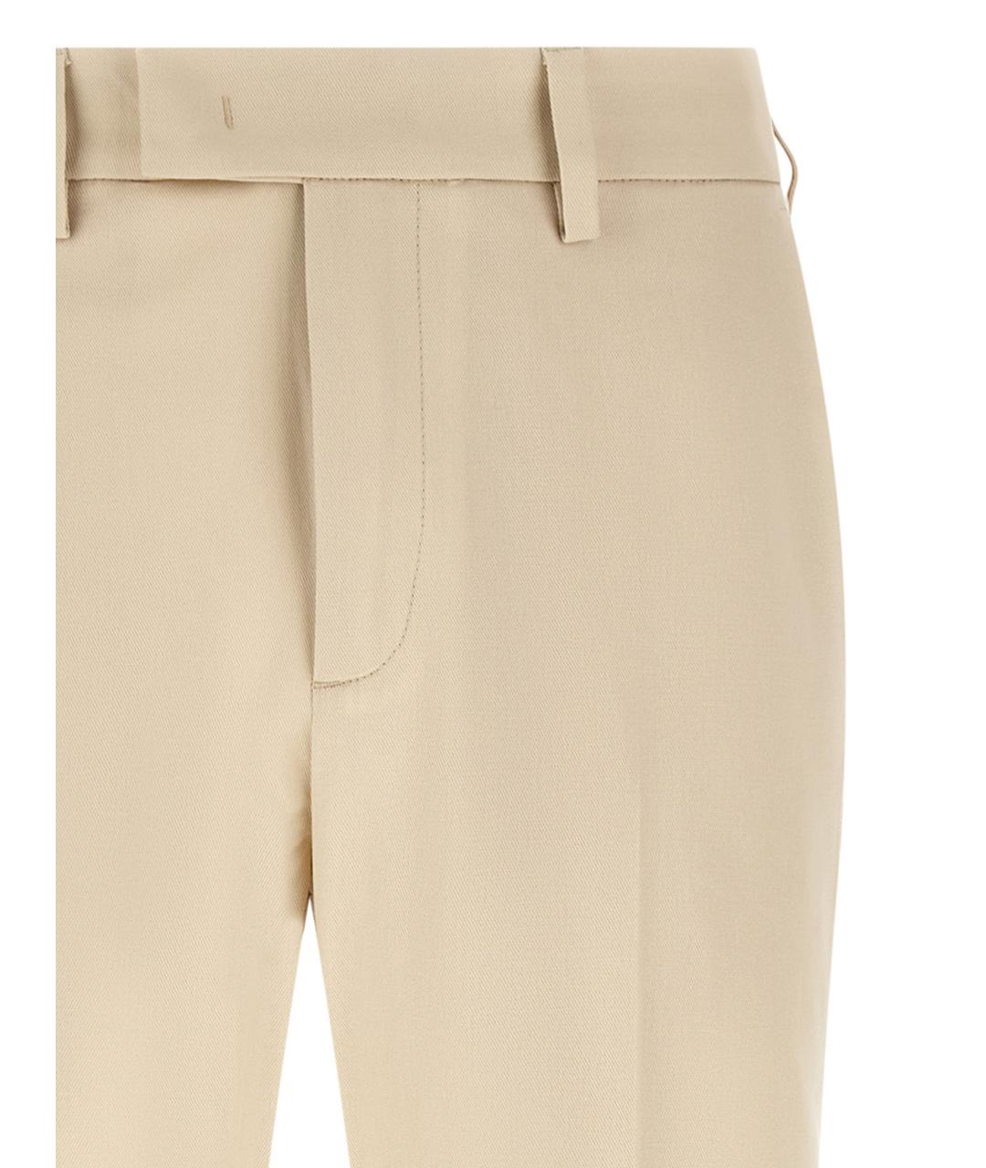 DEPARTMENT 5 Бежевые хлопковые повседневные брюки, фото 3