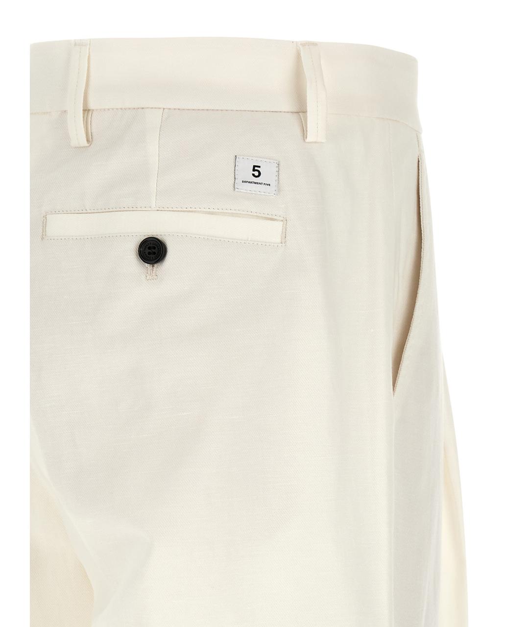 DEPARTMENT 5 Белые повседневные брюки, фото 4