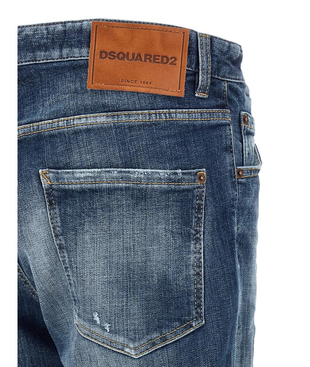 DSQUARED2 Синие хлопковые джинсы скинни, фото 4