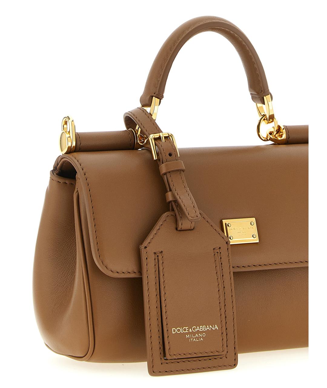 DOLCE&GABBANA Коричневая кожаная сумка через плечо, фото 3
