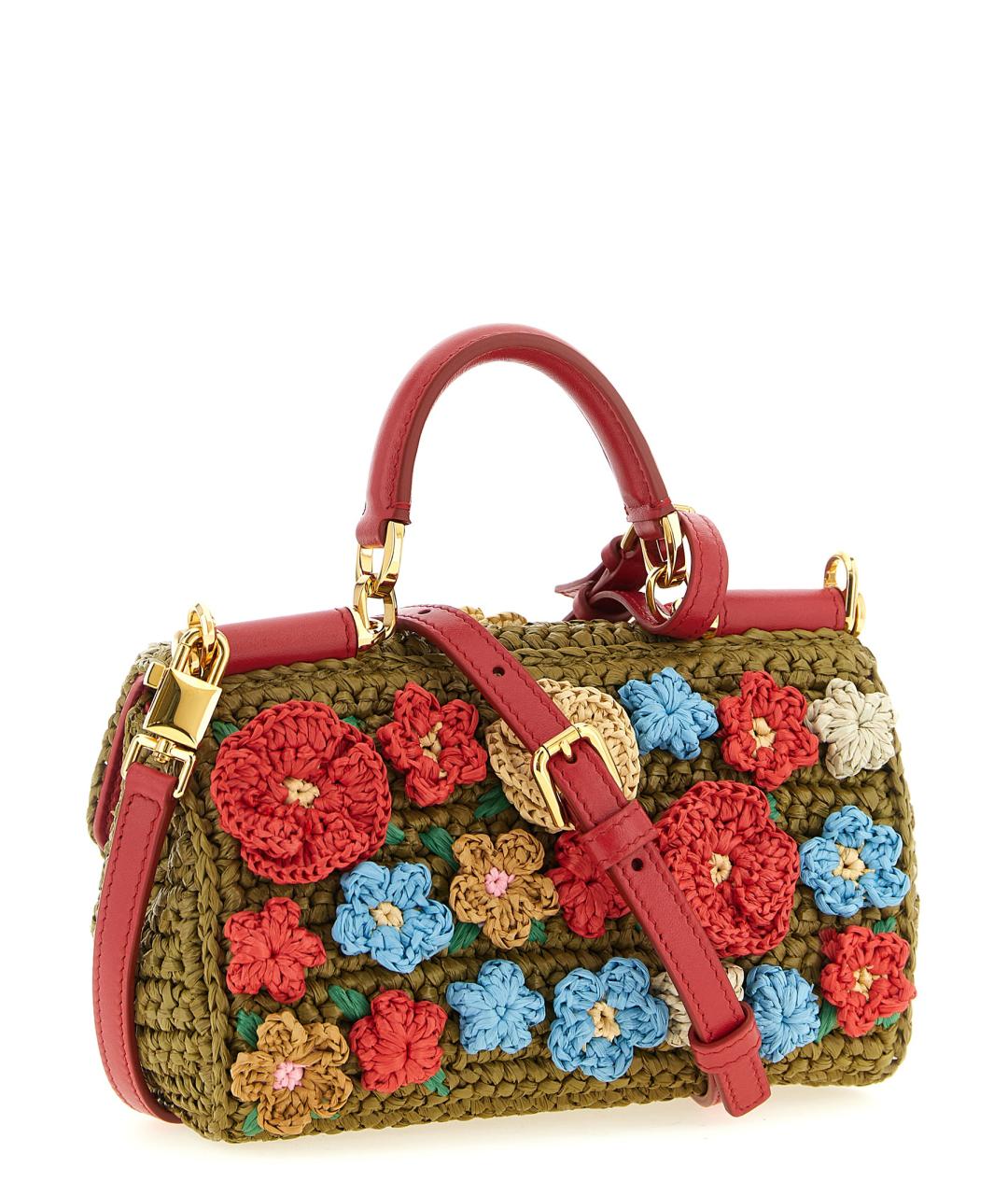 DOLCE&GABBANA Красная пелетеная сумка тоут, фото 2