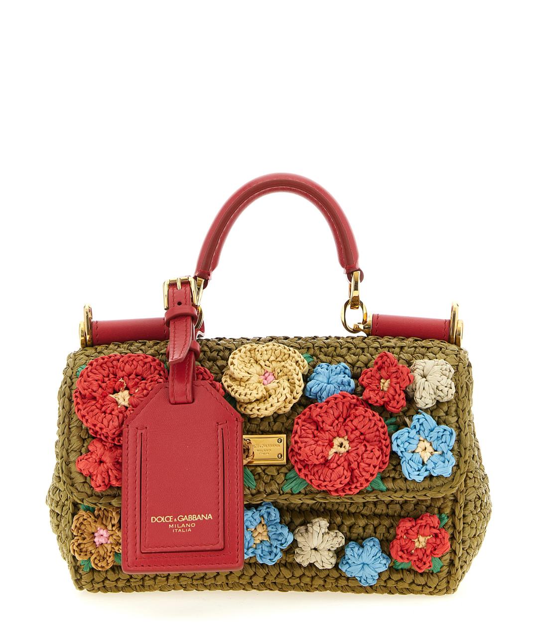 DOLCE&GABBANA Красная пелетеная сумка тоут, фото 1