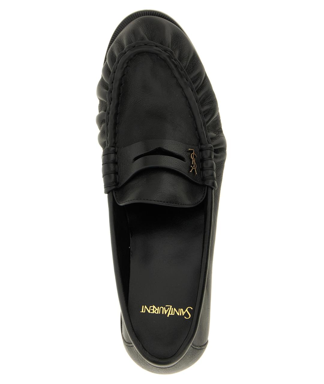 SAINT LAURENT Черные кожаные лоферы, фото 4
