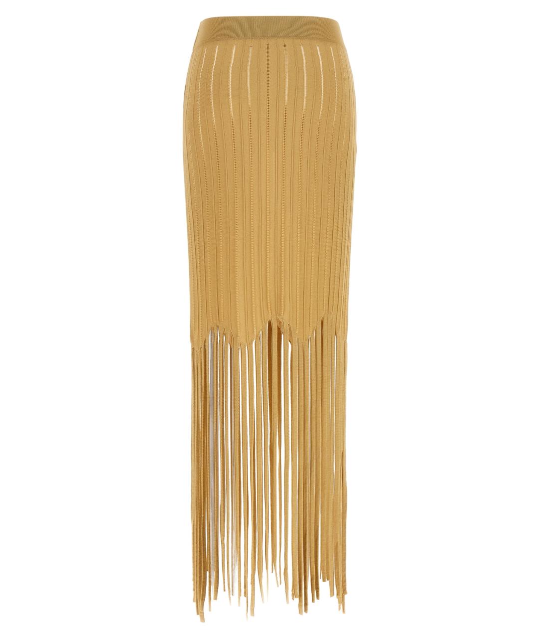 BALMAIN Бежевая вискозная юбка миди, фото 2
