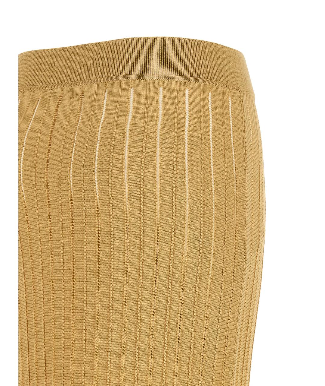 BALMAIN Бежевая вискозная юбка миди, фото 4