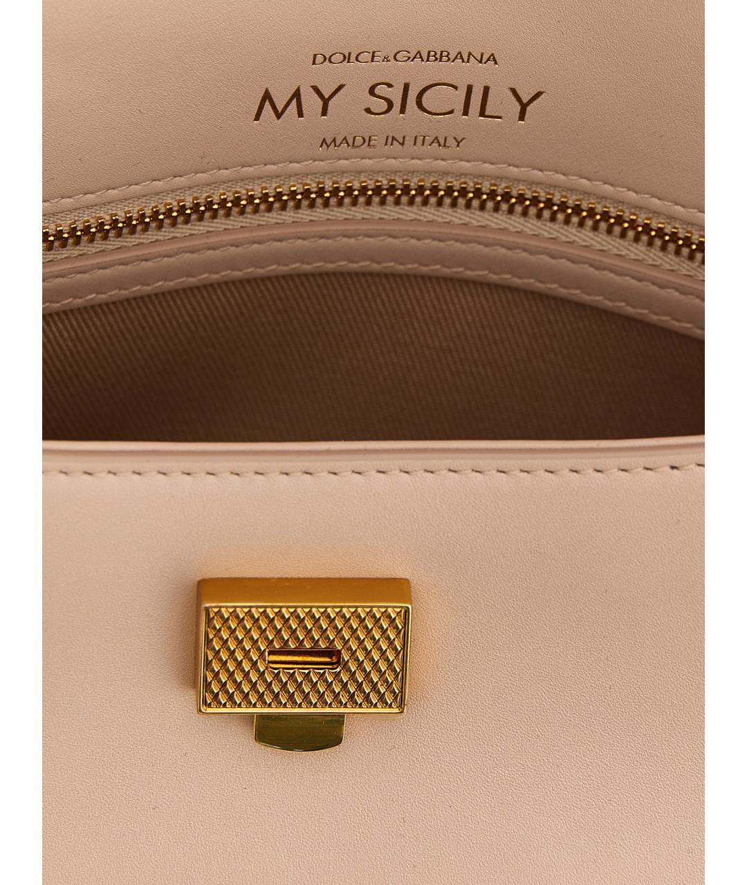 DOLCE&GABBANA Розовая кожаная сумка через плечо, фото 4