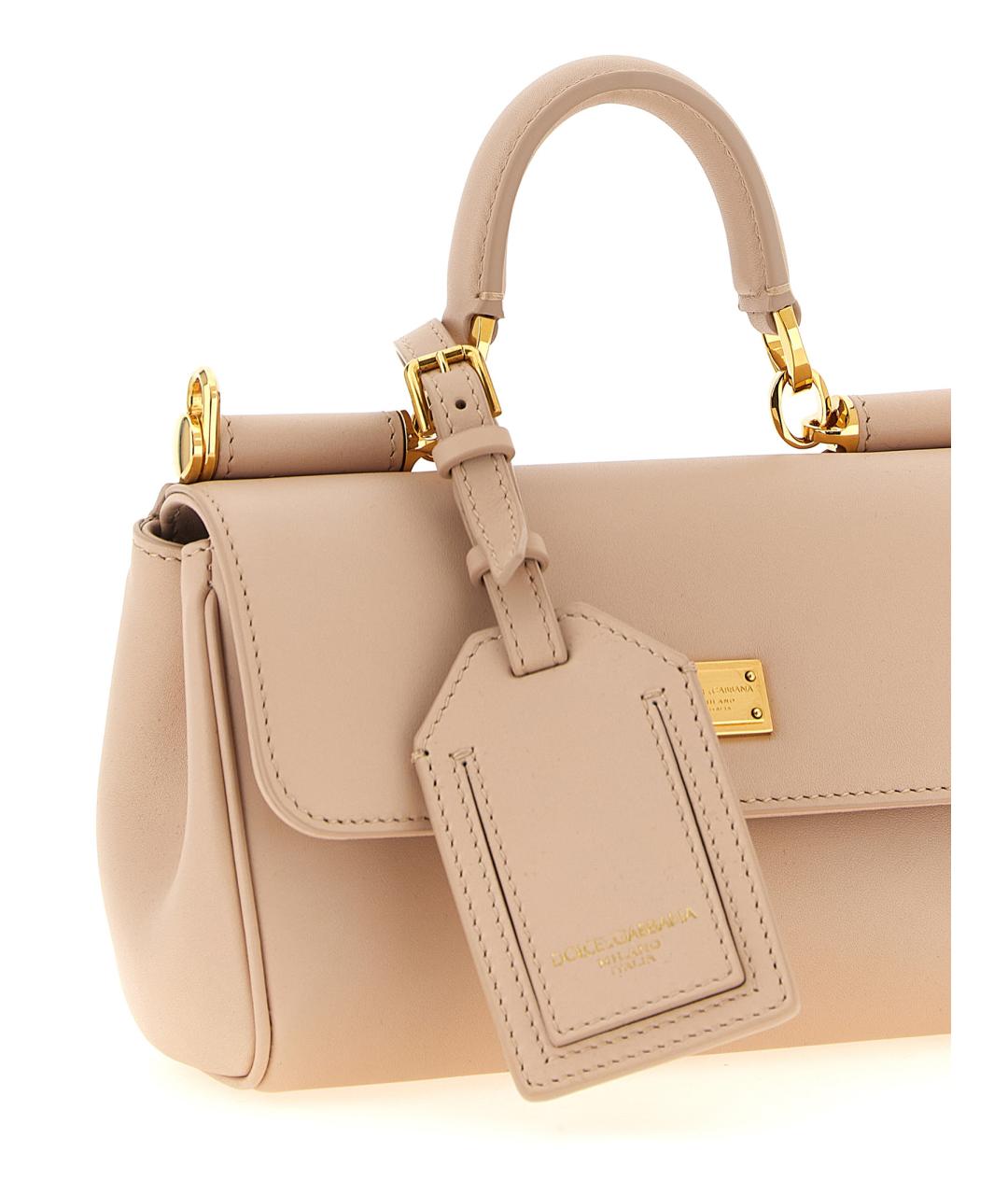 DOLCE&GABBANA Розовая кожаная сумка через плечо, фото 3