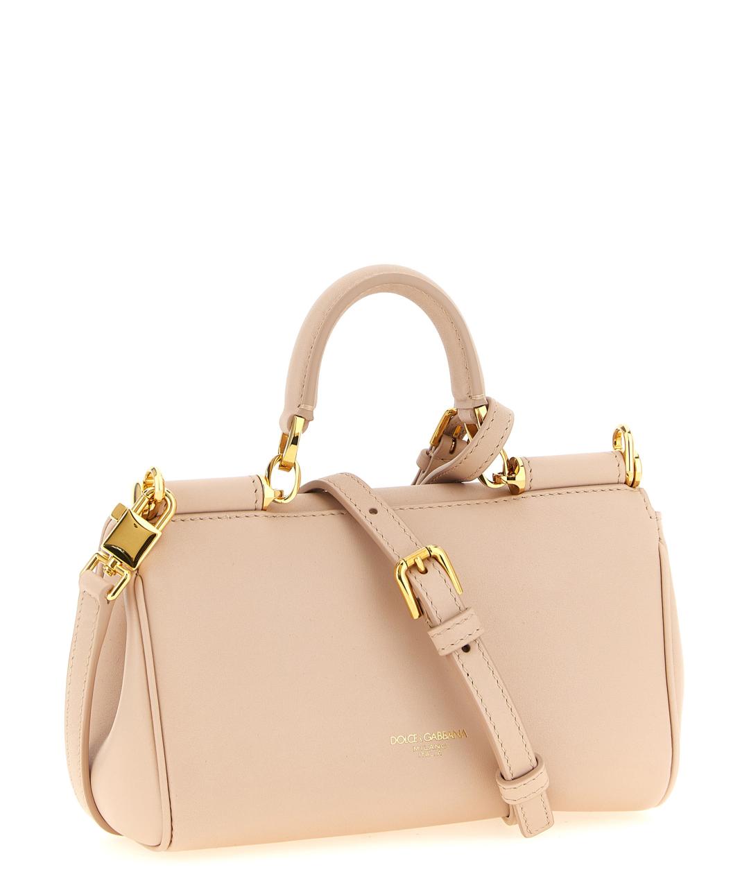 DOLCE&GABBANA Розовая кожаная сумка через плечо, фото 2