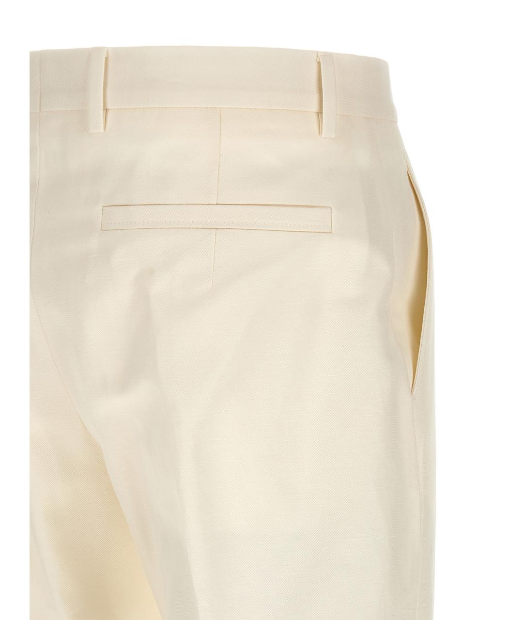 ZEGNA Белые хлопковые повседневные брюки, фото 4